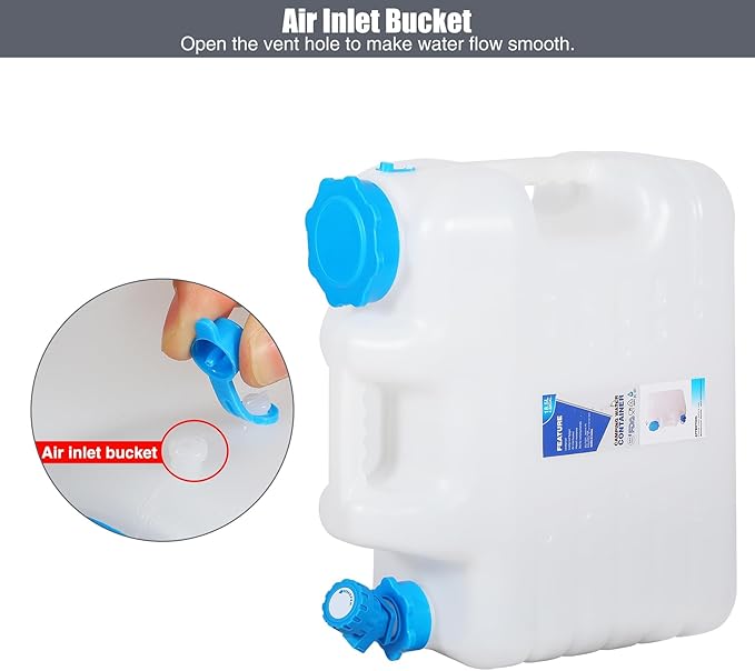 RedSwing 4 Pack 4.9 Gallon/18.5L Portable Water Container with Spigot, Water Storage Carrier for Camping Outdoor Hiking Backpacking, BPA Free