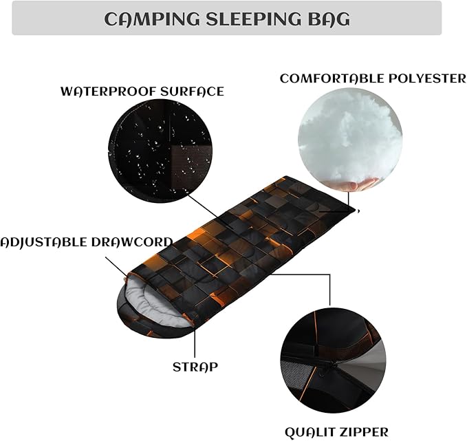 Sleeping Bags for Adults and Kids Backpacking Camping Sleeping Bags for Girls and Boys Lightweight Waterproof Cold/Warm Sleeping Bag for All Season