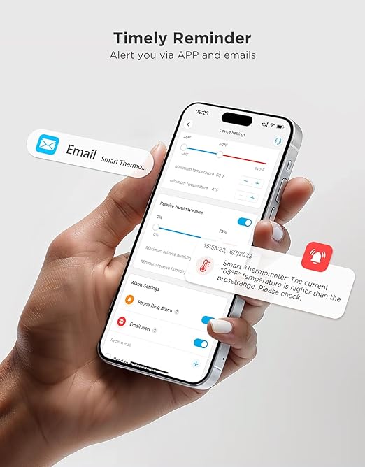 GoveeLife 2.0 WiFi Hygrometer Thermometer 3 Pack, Smart Humidity Temperature Sensor with App Notifications, 2-Year Free Data Storage Export, Temperature Humidity for Bedroom, Wine Cellar, Basements