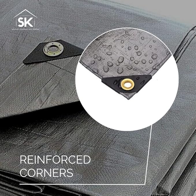 16 Mil Extra Heavy Duty Poly Tarp - Waterproof Tarp with True Size, UV Protection, Tear Resistance, Arctic Flexibility & Reinforced Corners