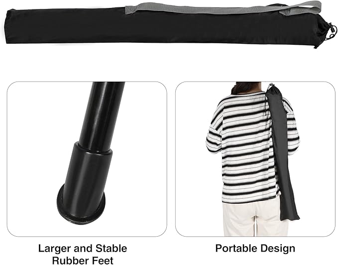 REDCAMP 2 Pack 22.4IN Tall Folding Tripod Stools for Adults, Lightweight Portable Camping Stools for Fishing Hunting Backpacking Traveling, Black