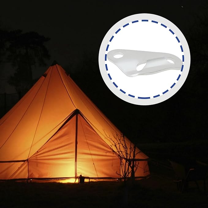 SING F LTD 20Pcs Guyline Cord Adjuster Tent Tensioners Triangle Wind Rope Buckle Aluminum Alloy Pull Rope Slide for Outdoor Tent Canopy Poles 36x18x5mm Silver