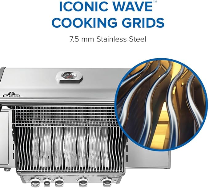 Napoleon Rogue PRO 525 Natural Gas Grill with Infrared Side Burner, Stainless Steel, Durable 5-Burner Gas Grill