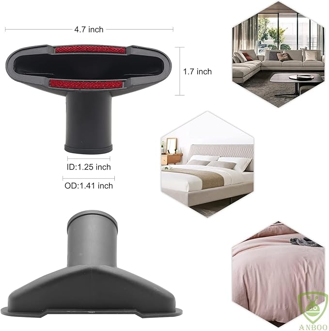 12 Pcs Universal Vacuum Attachments for Shop Vac Accessories, 1 1/4" to 2 1/2" Vacuum Cleaning Tools Kit, with Vacuum Extension Wand Horse Hair Brush Flexible Crevice Tool