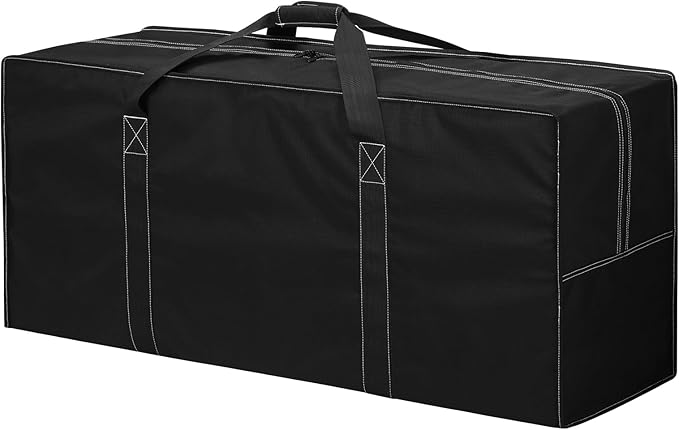 155L Extra Large Duffle Bag - 42 inch Heavy Duty & Water Resistant Duffel Bag Durable Luggage Storage Bag for Camping, Travel, Sports (Black)