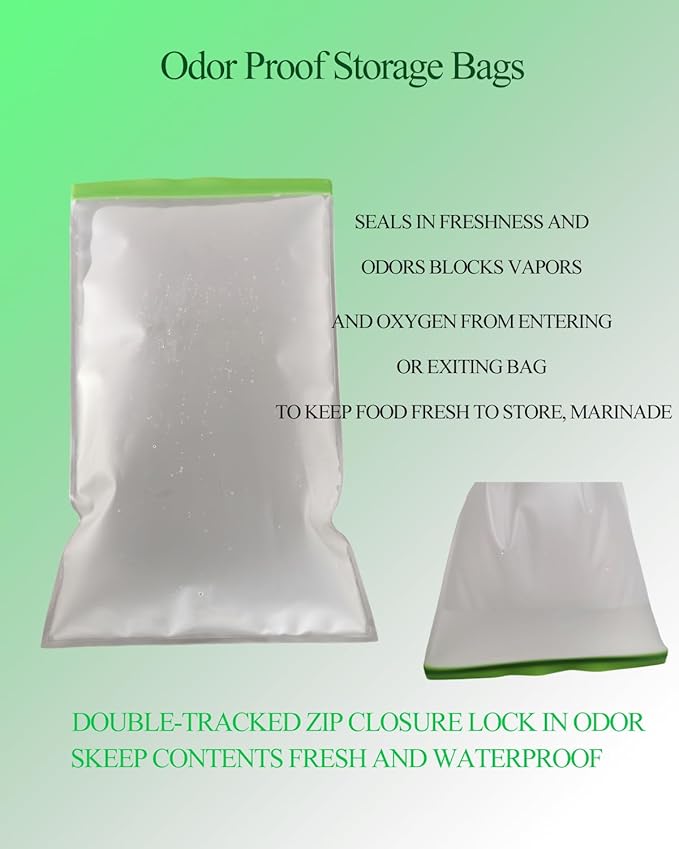 HEAVY DUTY Odor Proof Storage Bags-12ｘ20 Inch Bear bags for Food Backpacking,Reusable Double-Tracked Ziplock Bags for Food Storage fit Camping, Hiking, Water Sports and Home Organization-2 pack