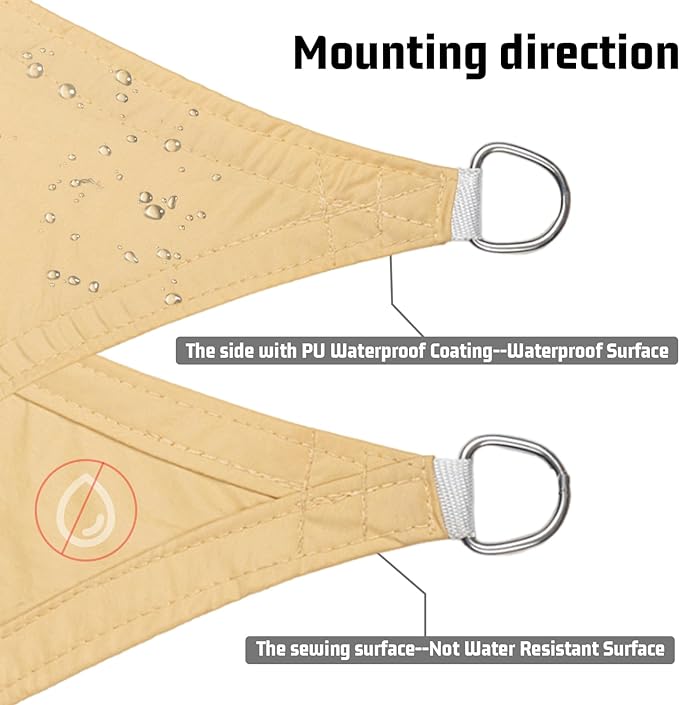 LOVE STORY Waterproof 10'x10' Rectangle Sand Sun Shade Sail Cannoy UV Resistant for Outdoor Patio Garden Backyard (We Make Custom Size)