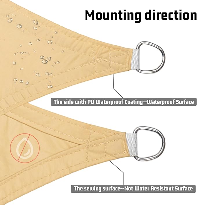 LOVE STORY Waterproof 8'x10' Rectangle Sand Sun Shade Sail Cannoy UV Resistant for Outdoor Patio Garden Backyard (We Make Custom Size)