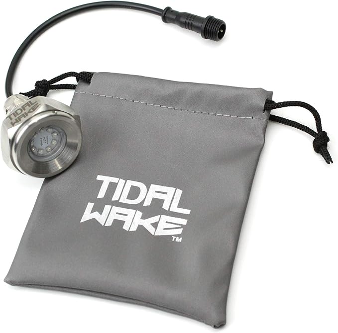 Tidal Wake IP68 Underwater 1/2in Standard Boat Drain Plug LED Light, Brilliant Underwater Lighting in Minutes! No Holes to Drill!