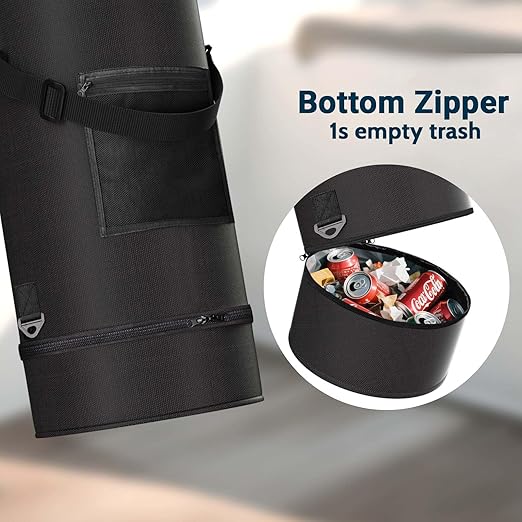 Obcursco Boat Trash Can,100% Leakproof 900D Portable Garbage Bag Pontoon Fishing Boat Accessories Marine RV or Camping 9-12 Gallon Capacity