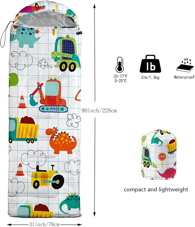 QOOMO Camping Sleeping Bags,3 Season Warm & Cool Weather,Lightweight,Waterproof Sleeping Bags for Adults & Kids,Traveling,and Outdoors,Camping Gear Equipment