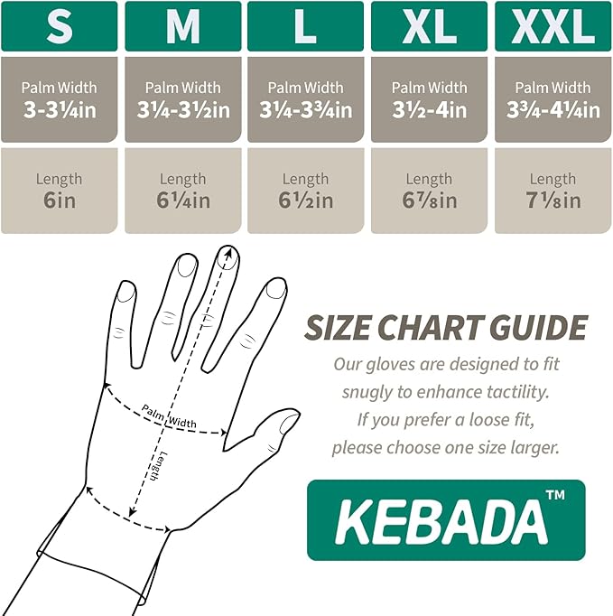 Kebada W2 Safety Work Gloves, Micro-Foam Nitrile Coated Gloves, Touchscreen,Ideal for Package Handling, Gardening, Construction, 1 Pair Small