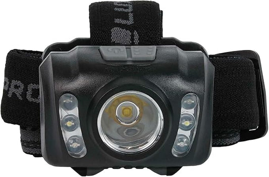 LUXPRO LED Headlamp - Bright 300 Lumen Head Lamp for Outdoors, Camping & Hiking - 6 Light Modes White, Green & Red Light - IPX4 Waterproof - Adjustable Headband - LP345V2 - Batteries Included