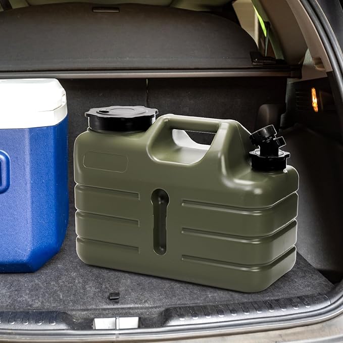 Dicunoy Water Container with Spigot, 3 Gallon Camping Water Storage Container, BPA Free Portable Thick Water Dispenser Tank Jug for Vehicle, Car, Outdoor, Hiking, Emergency, Hurricane Supplies
