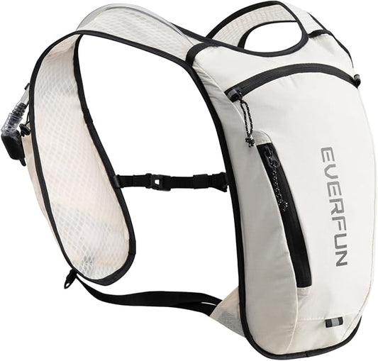 EVERFUN Hydration Backpack Running Vest Small Hiking Water Backpack with 1.5L Water Bladder for Women Men, Lightweight Reflective Dayhike Hydro Pack for Trail Running, Biking, Race, Marathons