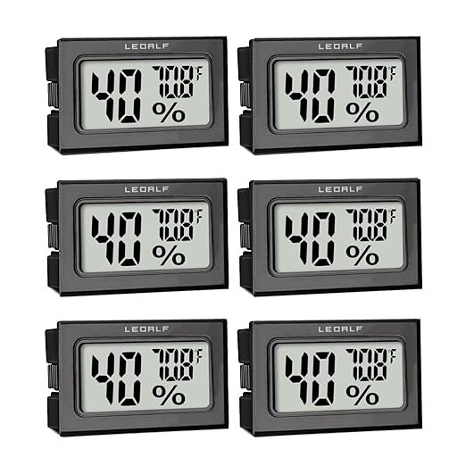 Humidity Meter Hygrometer Room Thermometer Indoor Digital Temperature and Humidity Monitor Mini Hygrometer Thermometer for House Office Home Garden and Cellar, 6 Pack