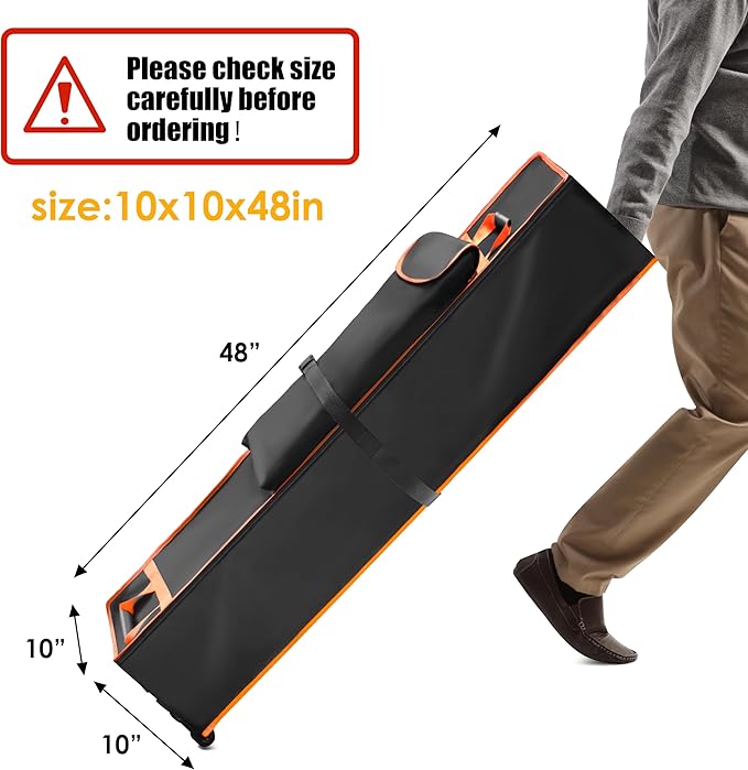 10 x 10 x 48in Canopy Bag Replacement for 10 x 10 Pop Up Canopy Tent with Roller Wheels - Canopy Carrying Bag with Handles - Pop Up Canopy Replacement Parts - 600D Waterproof Oxford Fabric