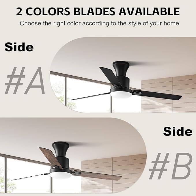 52 Inch Ceiling Fan with Remote & APP Control, LED Light, Reversible DC Motor, 6-Speed Silent Operation, Indoor & Outdoor Fan for Patio, Bedroom