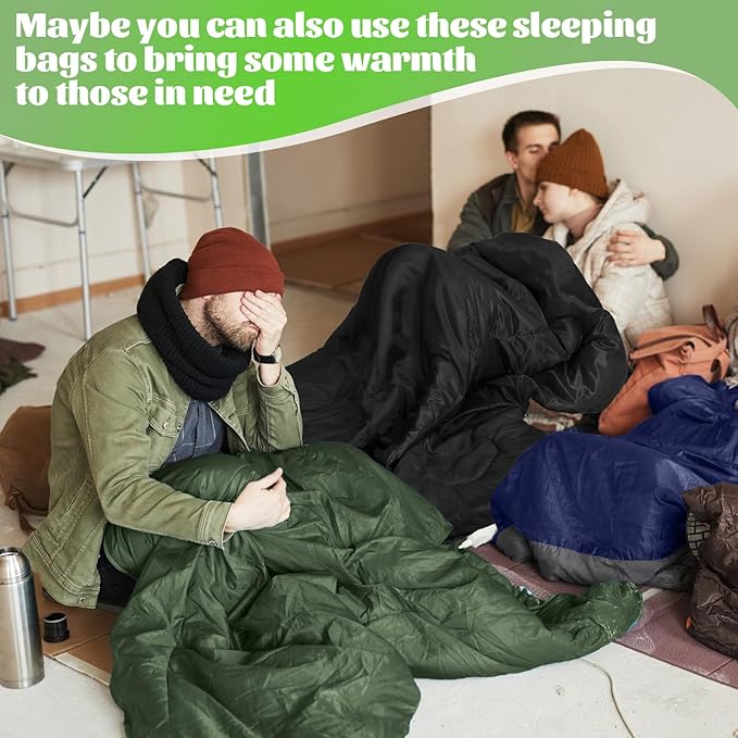 Macarrie 6 Pack Camping Sleeping Bags Bulk for Adults, 4 Season Cold Weather Sleeping Bag with Compression Sack Lightweight Waterproof Essential Gear for Backpacking Hiking Travel