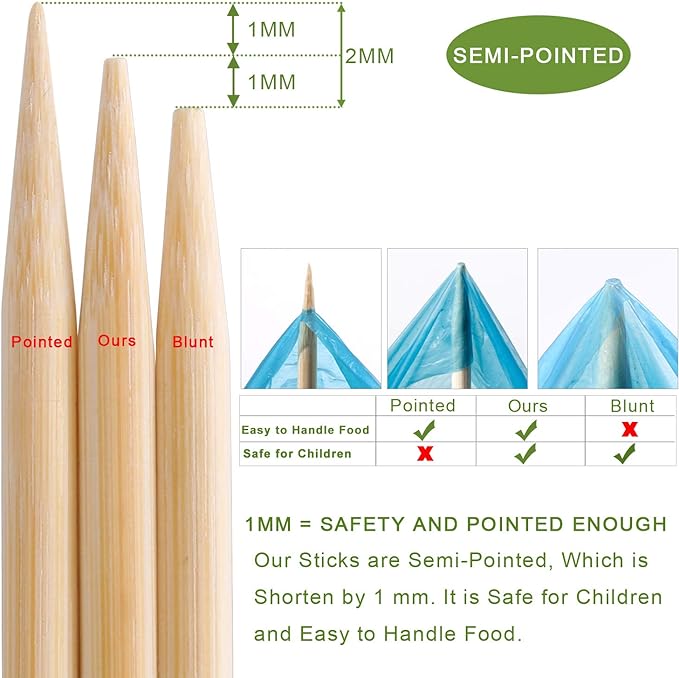 200 PCS Bamboo Marshmallow Roasting Sticks, SMores Skewers for Fire Pit, Extra Long 30 Inch Heavy Duty 5mm Thick Wooden SMores Sticks for Open Fire Pits Roaster Barbecue Hot Dog Camping Kebab Sausage