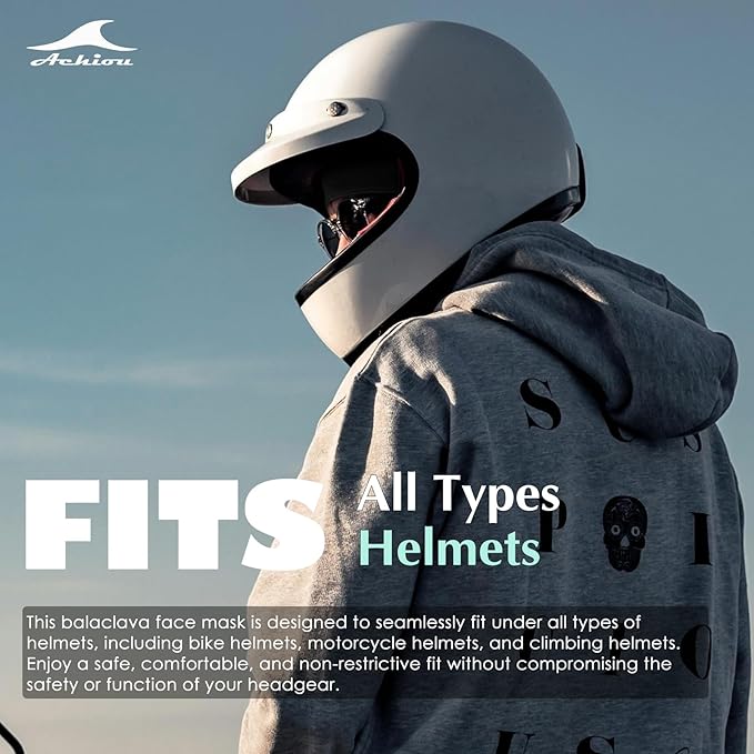 Achiou Balaclava Face Mask, Ski Mask for Men Women Football, Lightweight Sheisty, Ninja Shiesty Sun Hood UV Protector Cycling