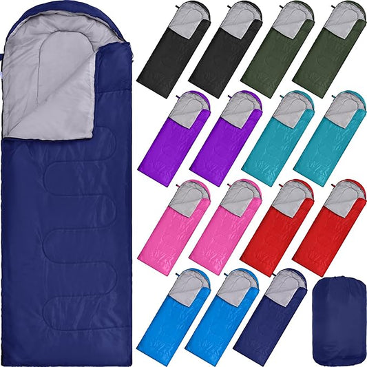 Tudomro 16 Pack Camping Sleeping Bags Bulk Adults Envelope 4 Season Cold Warm Weather Lightweight Waterproof Compact Backpacking Sleeping Bag for Travel Hiking