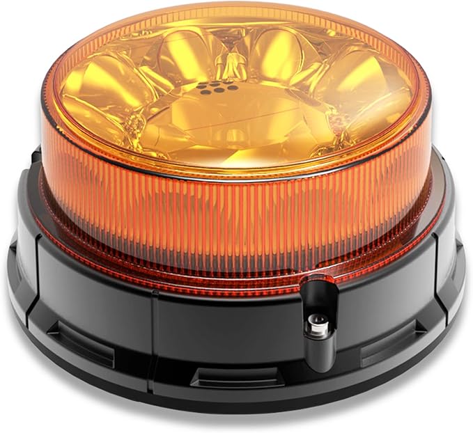 Agrieyes Class I Big LED Beacon Light 6.6", 80W Automatic Light-sensitive Warning Caution Lights,Rooftop Permanet Mount Flashing Strobe Lights for Construction Vehicles Trucks Car