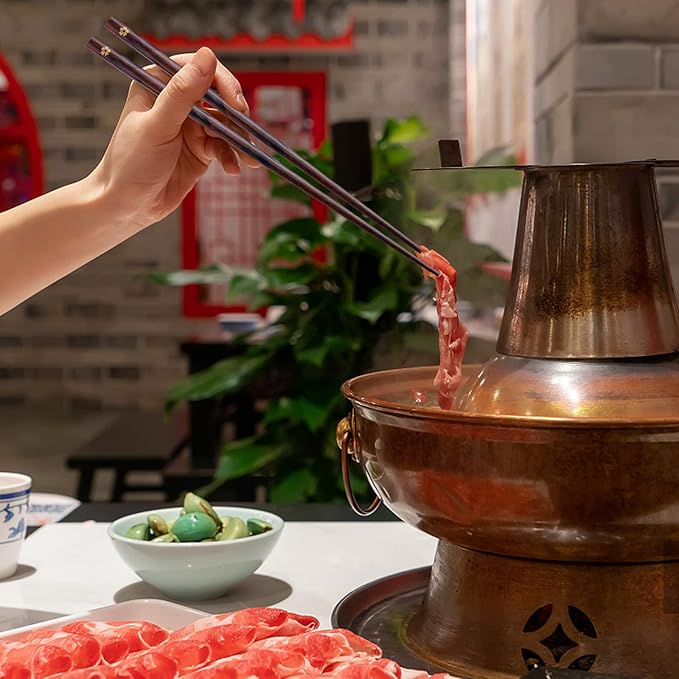 GLAMFIELDS Reusable Chopsticks Japanese Natural Wooden Classic Style 5 Pairs Lightweight Hand-Carved Safe Chop Sticks 8.8 Inch/22.5cm Gift Set