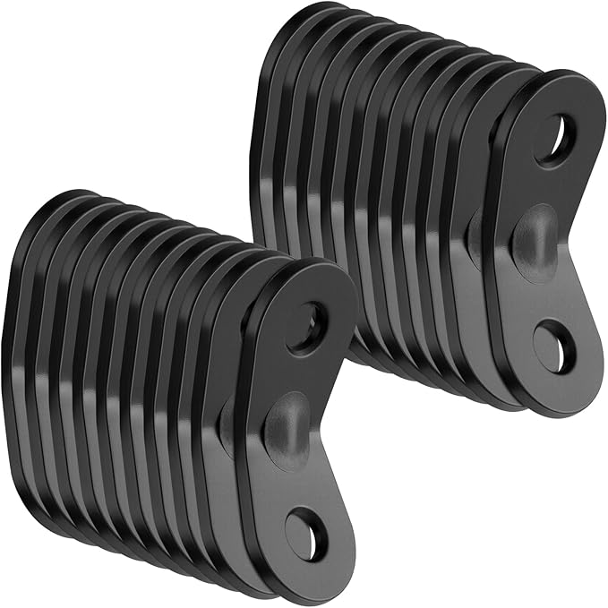 SATINIOR 20 Pieces Aluminum Alloy Guyline Cord Adjuster Tent Tensioners Rope Adjusters for Outdoor Camping Hiking (Black, one Size)