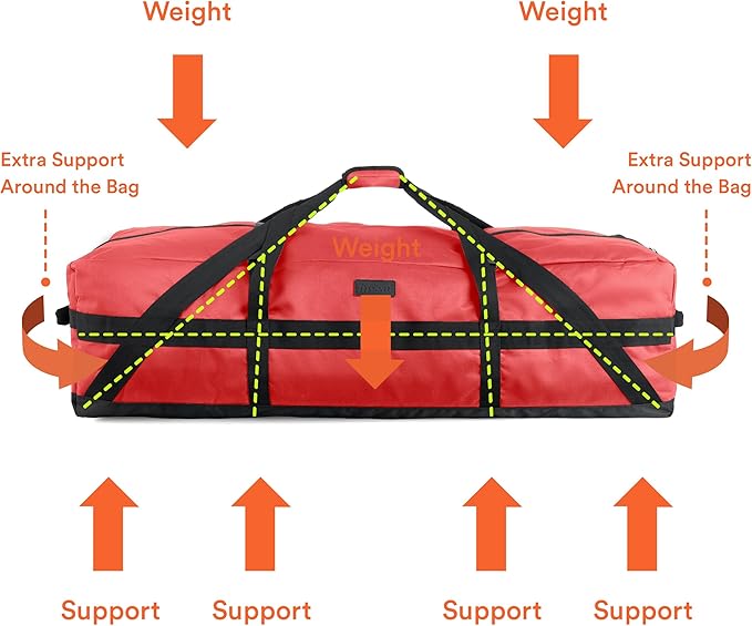 Fitdom 106L 45" Heavy Duty Extra Large Duffle with Upgrade Zipper, Durable & Water Resistant. Perfect as Camping Travel Storage Tent Storage Sports Equipment Bag For Coaches & More