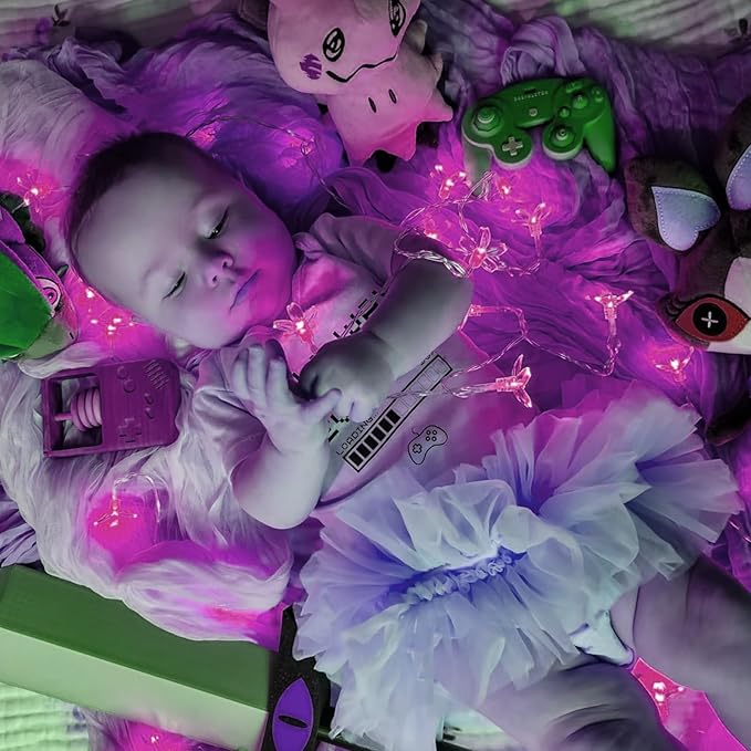 Fairy Flower String Lights, USB & Battery Lighted Decorative Cute Cherry Blossom Indoor Bedroom Window Hanging, Novelty Floral Lamp for Christmas Easter Wedding Party Birthday Décor (Pink)