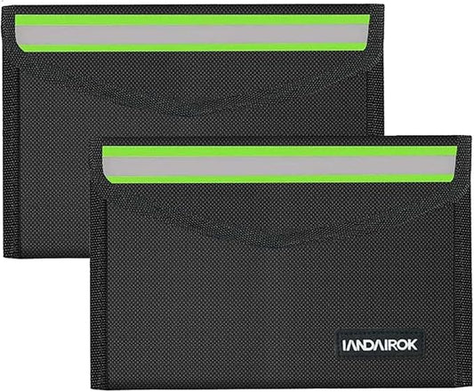 5"x8" Black Small Fireproof Bag Money Bag Home Office Travel Safe Storage Pouch for Document Cash Valuables Jewelry Mobile Power Supply Power Bank Lipo Battery (20 * 13cm)