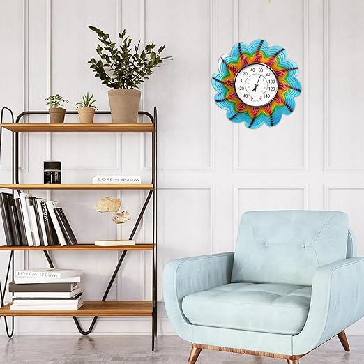 MUMTOP Outdoor Thermometers for Patio-Wall Indoor Outdoor Thermometer - Colorful Flower Outside Thermometer Decorative Temperature for Home or Garden Decor