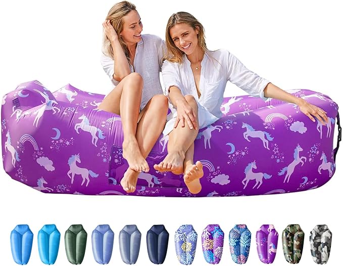 AlphaBeing Inflatable Lounger Beach Chair Accessories, Air Sofa Hammock Inflatable Couch for Camping Backyard Lakeside with Compression Sacks, Ideal Outdoor Gifts for Adults