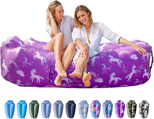 AlphaBeing Inflatable Lounger Beach Chair Accessories, Air Sofa Hammock Inflatable Couch for Camping Backyard Lakeside with Compression Sacks, Ideal Outdoor Gifts for Adults