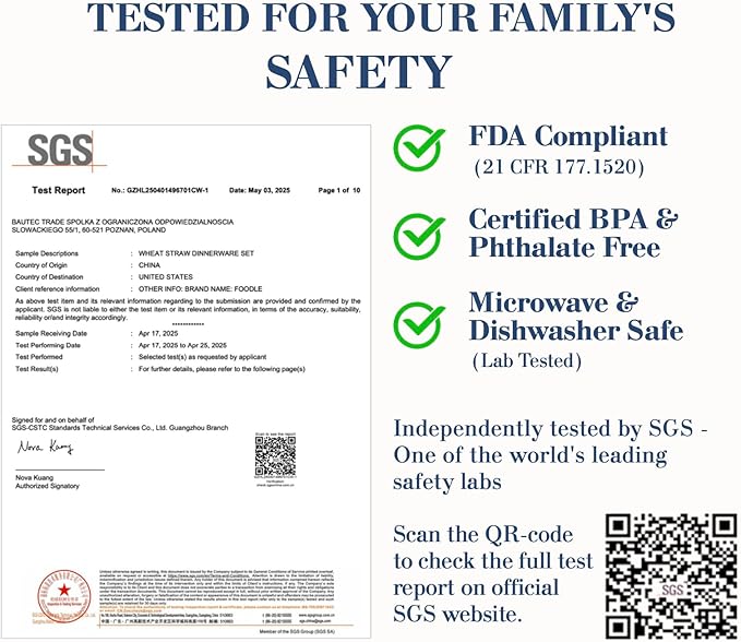 FOODLE Wheat Straw Dinnerware Set - BPA Free & Safety Tested - Dishwasher & Microwave Safe - Toddler & Kids Plates and Bowls Sets - Plastic Plates Reusable - Perfect for RV, Camping Dishes - For 4