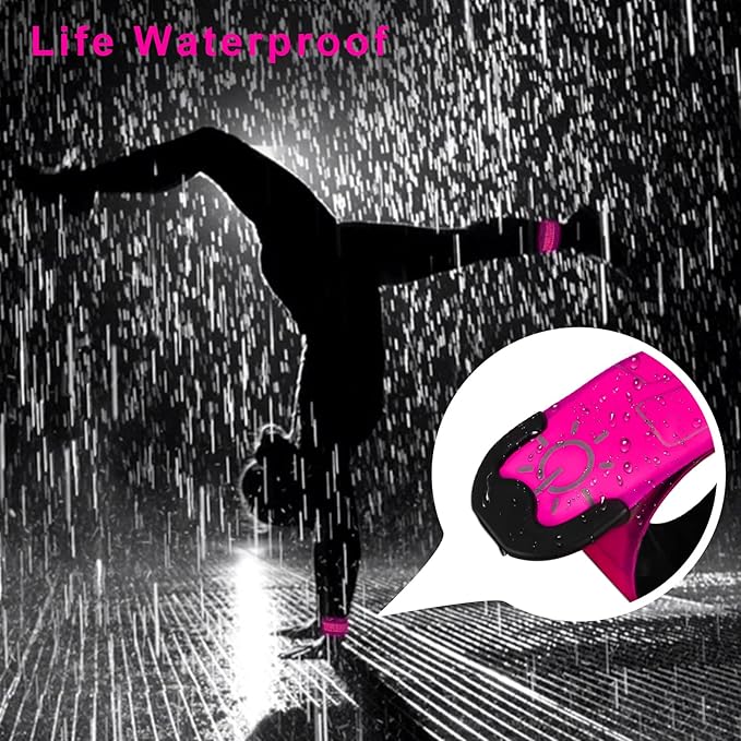 LED Safety Wristband Lights - Rechargeable Light Up Arm Ankle Band Kids Magic Slap Glow Bracelets Reflective Belt High Visibility for Night Cycling Walking Joggers Running Gear