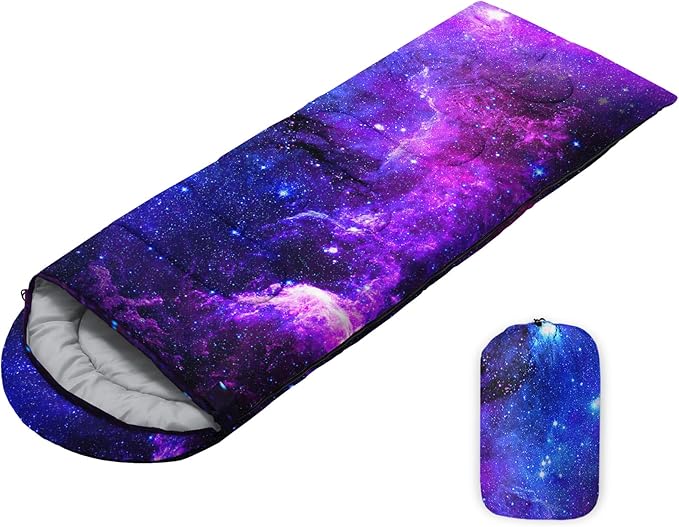 Sleeping Bags for Adults Youth Kids,3D Printing Camping Sleeping Bag for Girls Boys Lightweight Waterproof Cold/Warm Weather Sleeping Bag for 3 Seasons