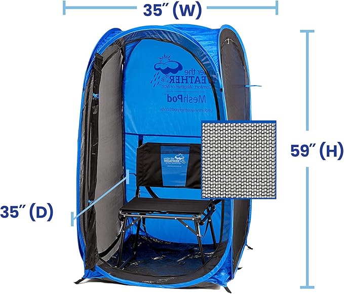 WeatherPod® The Original Shark Tank MyPod??Mesh 1-2 Person Pop-Up Screen Pod - Keeps Out Bugs, Mosquitos, and Harmful UV Rays - UPF 50 for Maximum Protection from The Sun