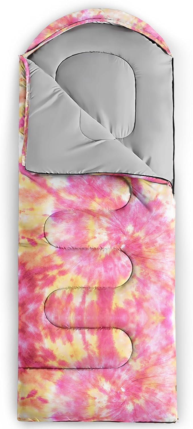 QOOMO Camping Sleeping Bags,3 Season Warm & Cool Weather,Lightweight,Waterproof Sleeping Bags for Adults & Kids,Traveling,and Outdoors,Camping Gear Equipment