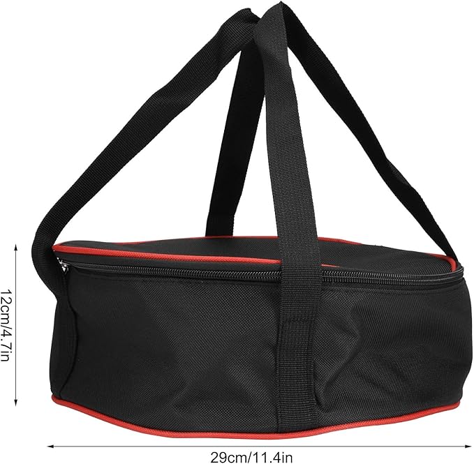 Hapivida Dishes Storage Bag, Camping Tableware Carrying Bag Round Crockery Thermal Food Carrier Dinnerware Bag BBQ Cookware Organizer for Outdoor Hiking Plate Bowl Pot