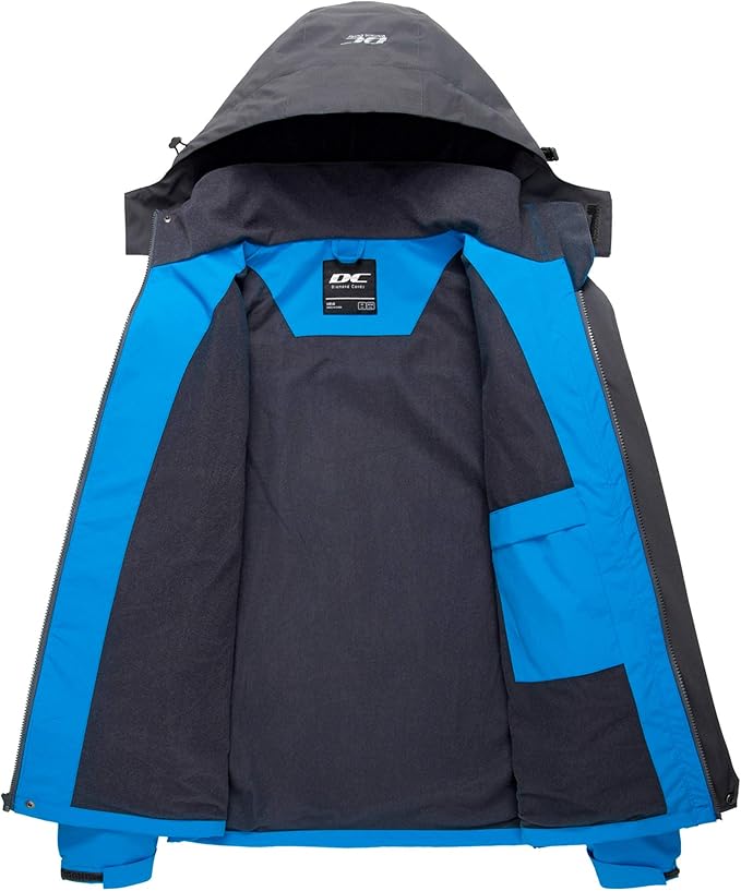 Diamond Candy Men's Hooded Waterproof Jacket Lightweight Rain Jacket Outdoor Casual Sportswear