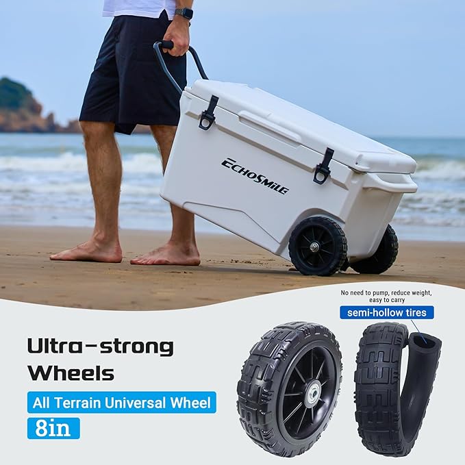 EchoSmile 25/30/35/40/60/75 Quart Rotomolded Cooler, Built to Stand up to The Rigors of The Journey