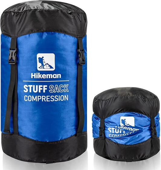 HIKEMAN Compression Sack, 50% More Storage! 12L/19L/32L/46L/53L Compression Stuff Sack, Water-Resistant & Ultralight Sleeping Bag Stuff Sack - Space Saving Gear for Camping, Hiking