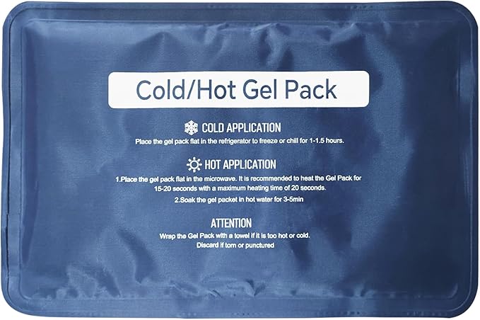Hot & Cold Gel Packs for Pain Relief 8x12 Inch Ice Packs Reusable Blue Cold Packs for Swelling, Bruises, Injuries, Surgery, Toothache