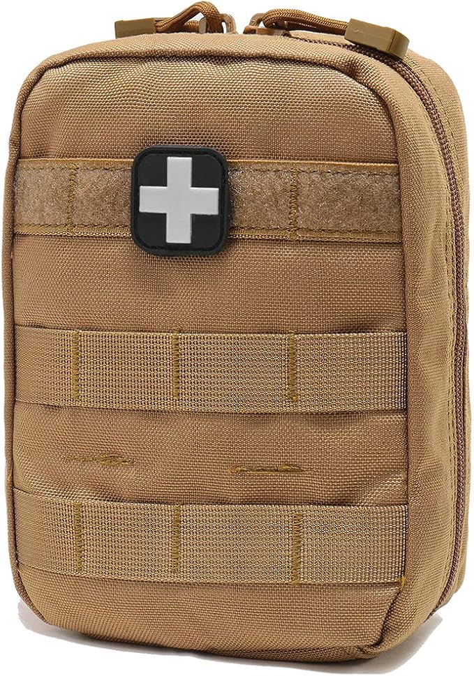EMT Pouch MOLLE Ifak Pouch Tactical MOLLE Medical First Aid Kit Utility Pouch Carlebben (with Medical Supplies Tan)