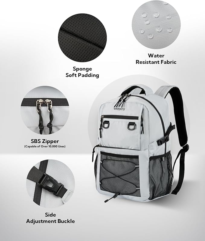 WATERFLY Travel Hiking Casual Backpack: 22L Lightweight Everyday Outdoor City Daypack College Bookbag for Woman Man