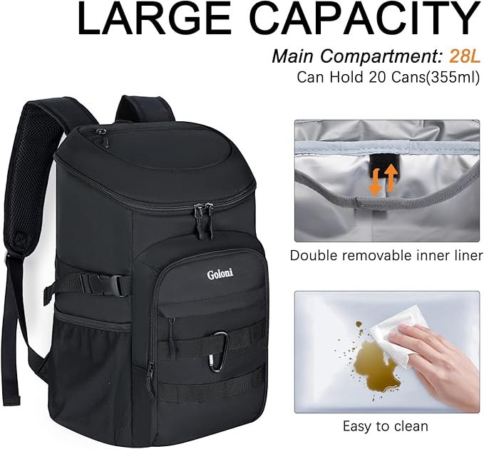 Cooler Backpack Insulated Leak Proof,Small Soft Coolers Bag for Men and Women Camping,Travel,Beach,Hiking,Picnic
