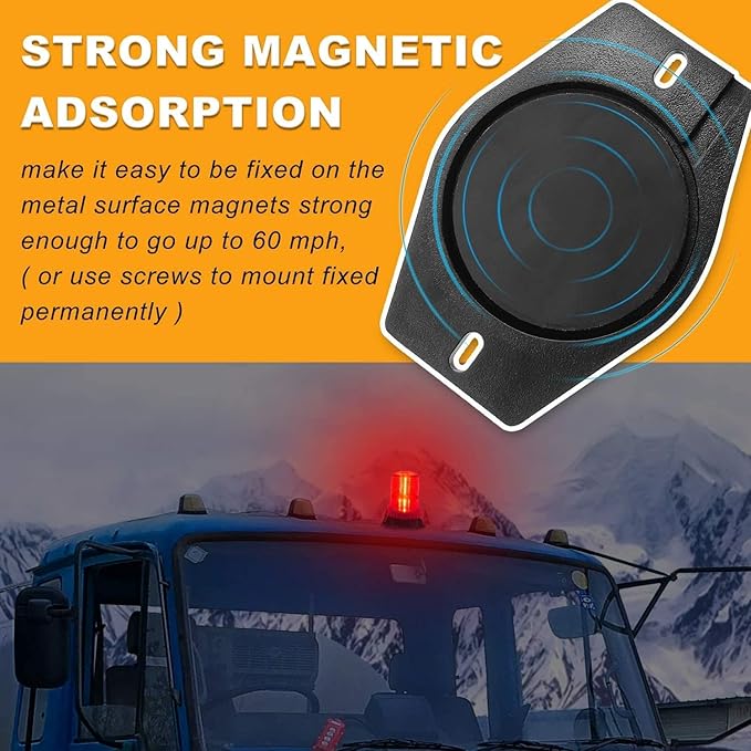 2PCS Strobe Light, 12V-24V Warning Emergency Safety Flashing Beacon Lights with Magnetic and 16.4 ft Straight Cord Vehicle Forklift Truck Tractor Golf Carts UTV Car Bus (Red, 2 PCS)