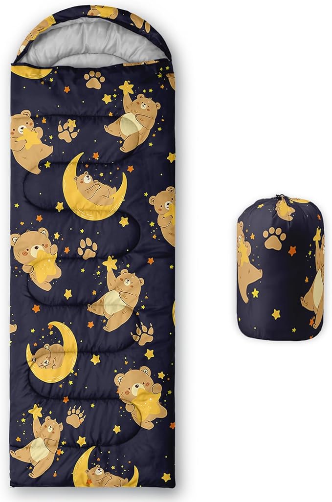 AILONEN Pink Lovely Rabbit Sleeping Bag for Girls Kids Adults,Warm and Cool Weather,Lightweight,Waterproof Backpacking,Cartoon Flowers Printed Bunny Sleeping Bag for Camping